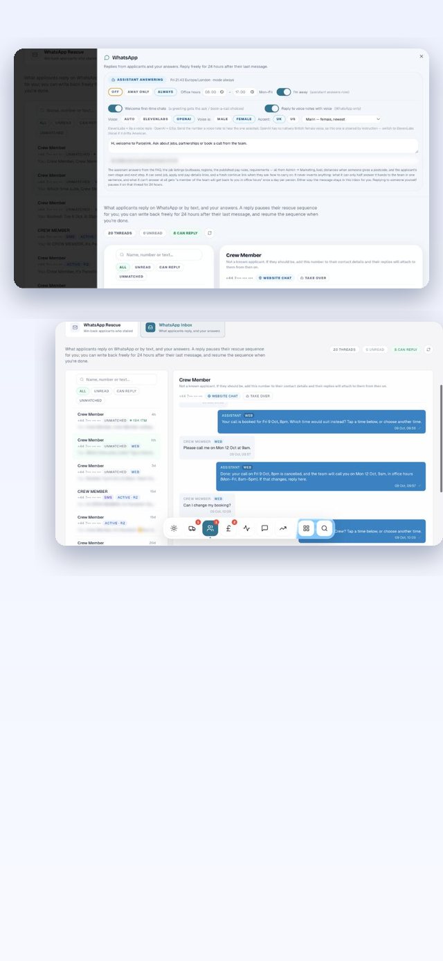 FAQ Assistant — the real screen in the Runmark portal